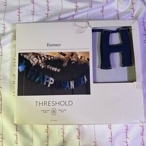 Threshold Hanukkah Felt Letter Banner in Navy and Royal